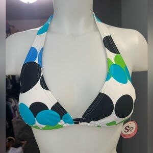NWT SO Multicolor Circle Bikini Top
